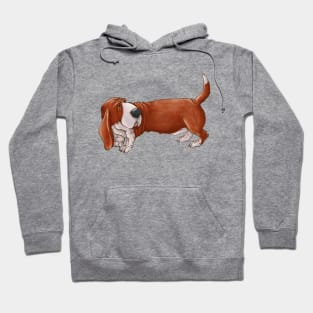 Cute long dog of breed Basset Hound. Hoodie